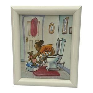 Woodrum “Potty Training” African American Giclee Canvas Art Painting